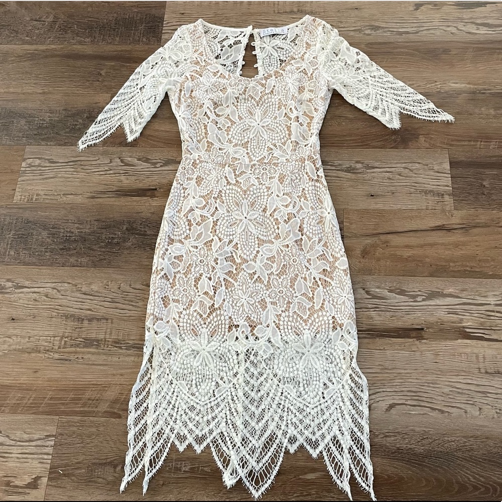 Stella Laguna Beach cottagecore boho coquette lace dress S